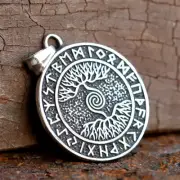Viking Rune Tree of Life Necklace Stainless Steel Necklace