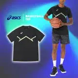 在飛比找遠傳friDay購物優惠-Asics 短T Basketball 男款 黑 綠 短袖 