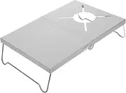 Ciieeo Pan Stainless Steel Camping Camping Table Silver Foldable Camping Table