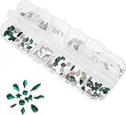 Nail Art Rhinestones Set 120pcs Flatback Gems 12 Grids for DIY Manicure and Nail Polish Decor for Women
