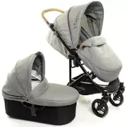 NEW StrollAir CosmoS Single Lightweight Compact Stroller w/ Bassinet Denim Slate