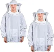 2 Pack Bee Keeper Suit, Portable Beekeeping Clothing, Breathable Beekeeping Supplies, Beekeeping Jacket with Veil Hood Hat, Suitable for Professional Beekeepers and Beginners