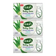 Dalan Baby Zero Natural Baby Soap Bar - Organic Aloe Vera, 6 Bars x 3.17oz Each