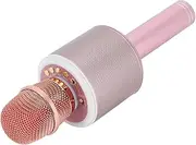 Speakers Wireless, with LED Light, Handheld, 3D Surround Sound, Multiple Noise Reduction, Colorful Lights, for Home Karaoke Live (Pink)