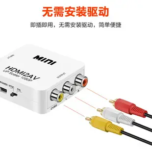 hdmi轉av高清轉換器1080p 老電視機大麥盒子機頂盒轉接線連接線HDMI轉AV小米盒子視頻高清接口接老電視