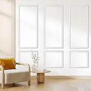 3 Set Peel and Stick Wall Molding Kit, Pre-Cut Wainscoting Panels, Premade Accent Moulding for Interior Decor, Ready to Assemble Accent Molding Kit for Interior Wall Moulding Decor (54x24 in)