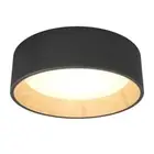 ARTIKA Alton 13 in. Modern Black & Wood Integrated LED 3 CCT Flush Mount Light