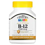 21st Century, Vitamin B-12, Cherry, 2,500 mcg, 110 Sublingual Tablets