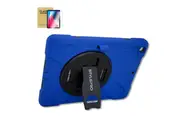 StylePro combo, iPad 7th, 8th & 9th gen case with tempered glass screen protector & rotating stand, 10.2, blue.