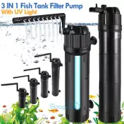 3 in 1 Internal Filter UV Sterilizer Aquarium Water Pump Oxygen Rain Fish Tank