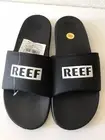 MEN'S REEF ONE SLIDE BLACK/WHITE LOGO SLIDE BEACH/POOL FLIP FLOP SIZE 12 NWT