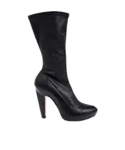 Alexander McQueen Pointed-Toe Platform Boots 36,37.5,37,38,39,40 black