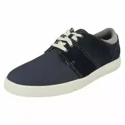 Mens Clarks Landry Edge Navy Combi Suede Casual Lace Up Shoes - G Fitting
