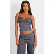 Charcoal Pinstripe Cami Top, Charcoal