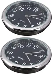 1set Car Clock Luminous Adhesive Clock Night Light Clock Small Dashboard Clock Car Dashboard Watch Luminous Clock Automotive Clock Quartz Clock Car Dashboard Clock Glass Black 2pcs
