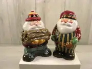 Woodland Santa Salt & Pepper Shaker Debbie Mumm Sakura Vintage Holiday Christmas
