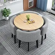 Round Dining Table Set,Office Reception Room Club Table and Chair Combination,Negotiation Table Club Table,Small Conference Room Tables, Coffee Table (Color : 12, Size : 31.4in/80cm)