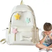 [Generic] Teen Girl School Backpack - Large Capacity School Bags | Trendy Backpacks with Plush Ornaments | Lightweight Campus Backpack with Laptop Compartment, Stylish Backpacks for Teen Girl Boy