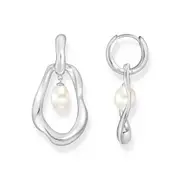 Buy Hoop Earrings with Freshwater Pearls In Silver by Thomas Sabo online - THOMAS SABO Australia