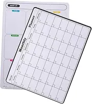 HOMSFOU 2 Sheet Schedule Calendar for Refrigerator Fridge Schedule Weekly Planner Board Calendar for Fridge Schedule Planner Soft White