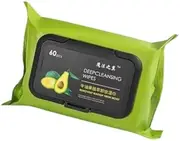 KESHAWER Avocado Makeup Remover Facial Wipes Moisturizing Deep Cleaning Wipes Cucumber & Vitamin E Makeup Remover Wipes Hydrating, Refreshing, Soothing (Pack Of 1,Makeup Wipes)