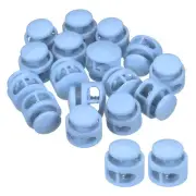 16Pcs 0.7" Dia Cord Locks Double Hole Cord Fastener Blue
