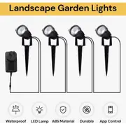 Smart Garden Lights - LED RGB Bluetooth Smart Lights - 4 Pack