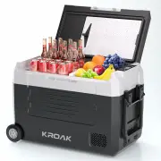 KROAK Dual Zone Car Refrigerator 35L 45L 55L Compressor Fridge Freezer 12V/24V DC 100-240V AC Portable Cooler for Campin