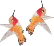Uonlytech 2Pcs Bird Embroidered Patches Iron Applique for Clothing Dress DIY Crafts Durable Decoration for Bags Hats Shoes Exquisite Craftsmanship Charming Design