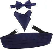 [SHERCHPRY] Men's Handkerchief Mens Black Tuxedo Gold Cummerbund for Men Mens Belts Bow Tie and Cummerbund Clip on Tie Gold Waist Belt Black Cumberbund Mens Necktie Blue
