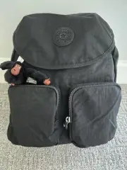 Kipling Backpack Bag Medium Black Fiona NWT