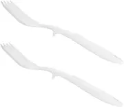 HAKIDZEL Silicone Forks for Serving Salad Pasta Meat Set of 2 Nonslip Heat Resistant Easy Cleaning