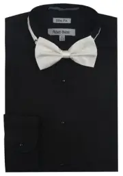 Adam Baker Men’s Slim Fit Convertible Cuffs Wingtip Collar Tuxedo Shirt-CLERANCE