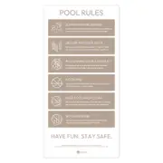 Pool Signs Australia Pool Rules Sign - Dune Gold