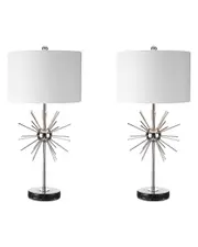 JONATHAN Y Set of 2 Aria 31.5in MetalMarble LED Table Lamps