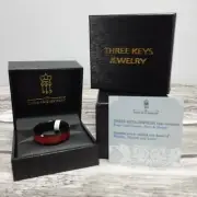 Tungsten Ring 8mm with Terracotta Enamel Inlay Size 13.5