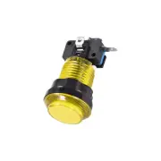 Game Round Push Buttons Yellow LED Light with Micro Switches 33.5mm/12V/1 Pcs