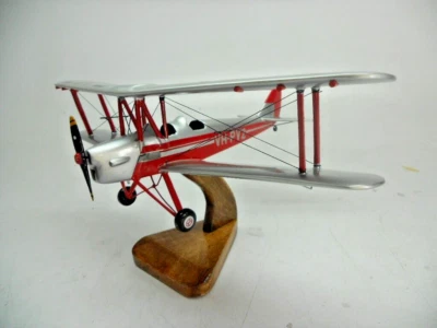DH-82 Tiger Moth De Havilland Aircraft Desktop Mahogany Wood Model Small New