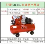 【優質五金~來電詢價】全新 寶馬 3HP 打石專用 VB-80A 中壓式 空壓機 大風量