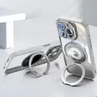 Invisible Stand Lens Protector Clear Plating Case for iPhone 16 Pro Max 15 14 13