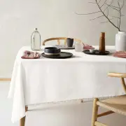 Vintage Design Gypsy Linen Cotton White Tablecloth