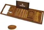 Teak Bathtub Caddy Tray Bath Tray for Tub Unique with Bathtub Organizer