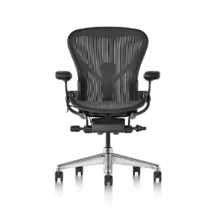 【Herman Miller】Aeron 全功能- 石墨黑鋁腳 l B SIZE l 原廠授權商世代家具(人體工學椅/辦公椅/主管椅)