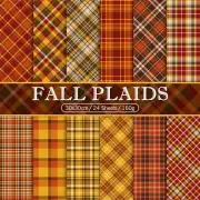 Whaline 24Pcs Fall Pattern Paper 11.8×11.8inch Autumn Buffalo Plaid...