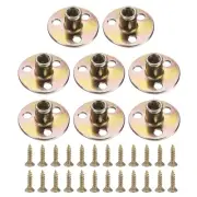 8Pcs Round Base T-Nuts, M8 3 Holes Iron Plate Nut, 17.2mm Height, Multicolor