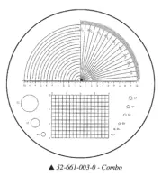 Fowler 52-661-003 10x #3 Reticle for Pocket Optical Comparator, Combo