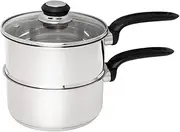 Wiltshire Classic Steamer Set Glass Lid, 18 cm Diameter, Stainless Steel (23-42300)