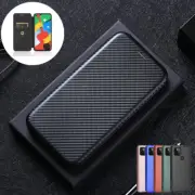 For Google Pixel 7 6 Pro 6A 5A 5 Case Carbon Fibre Leather Wallet Flip Cover