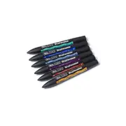 6pc Winsor & Newton Dual Tip BrushMarker Art Drawing/Colouring Set Rich Tones