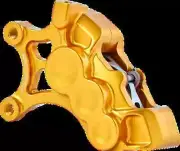 AN 6-Piston Fr Left Brake Caliper 14in Gold Dyna Super Glide 06-13